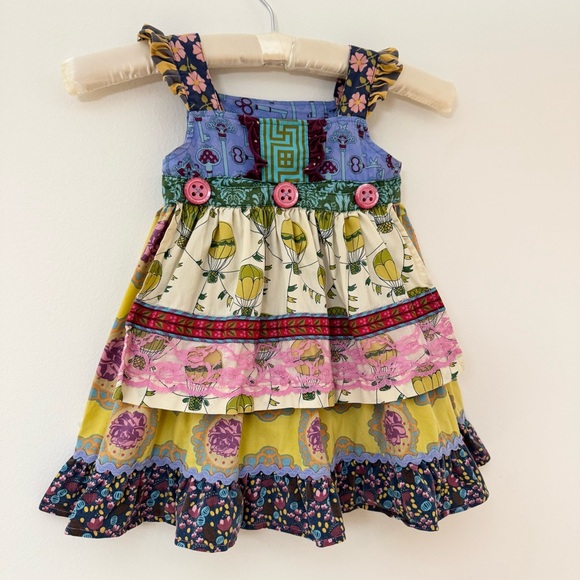 Matilda Jane Paint By Numbers Lace Apron Dress Colorful Mixed Print, Size 18m - Picture 3 of 14